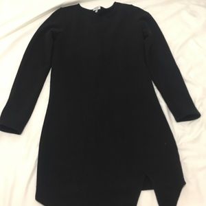 Black Long Sleeve Cotton Dress